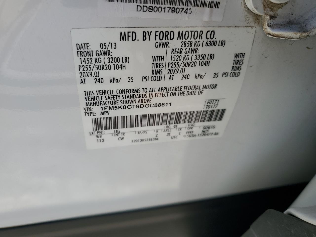 1FM5K8GT9DGC88611 2013 Ford Explorer Sport