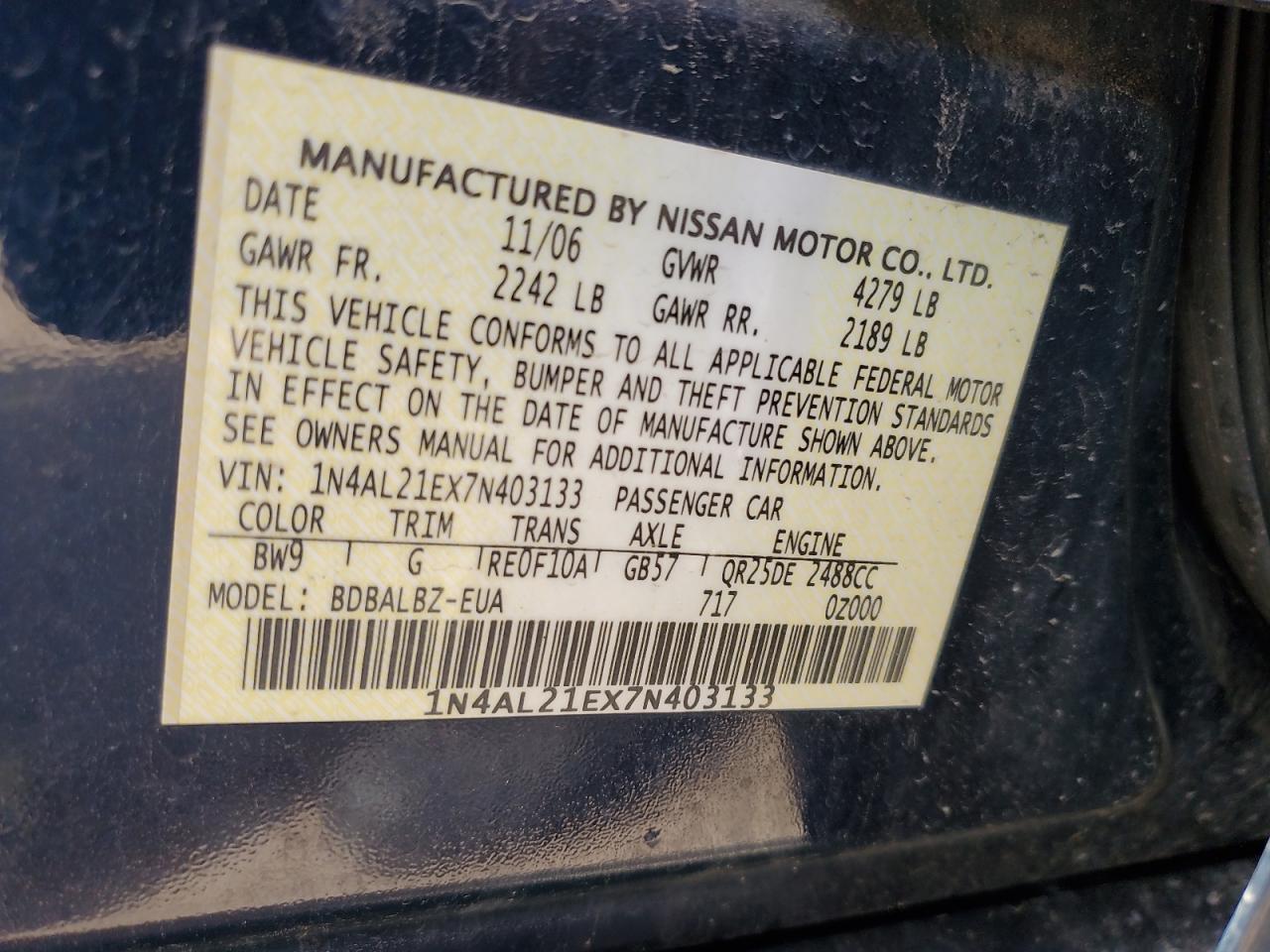 1N4AL21EX7N403133 2007 Nissan Altima 2.5