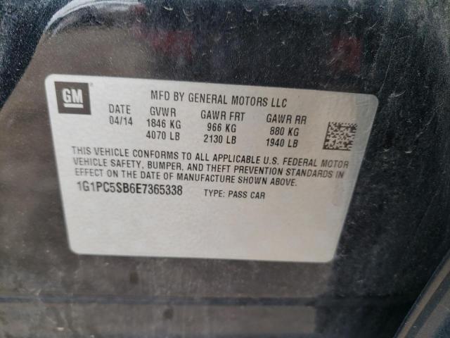 2014 Chevrolet Cruze Lt VIN: 1G1PC5SB6E7365338 Lot: 51658224