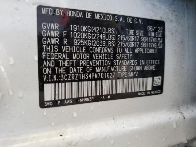 2023 Honda Hr-V Lx VIN: 3CZRZ1H34PM701627 Lot: 39226259