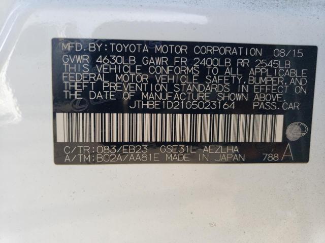 2016 Lexus Is 350 VIN: JTHBE1D21G5023164 Lot: 51076074