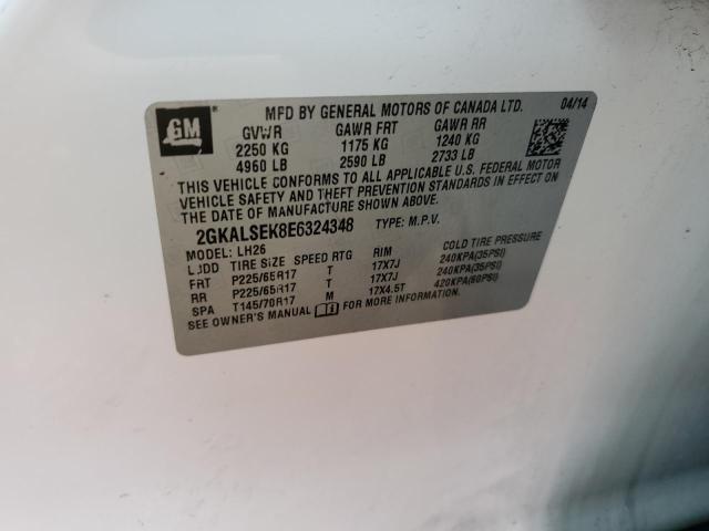 2014 GMC Terrain Slt VIN: 2GKALSEK8E6324348 Lot: 50076884