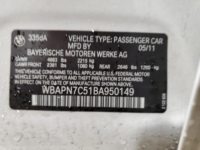 Lot #2452790619 2011 BMW 335 D salvage car