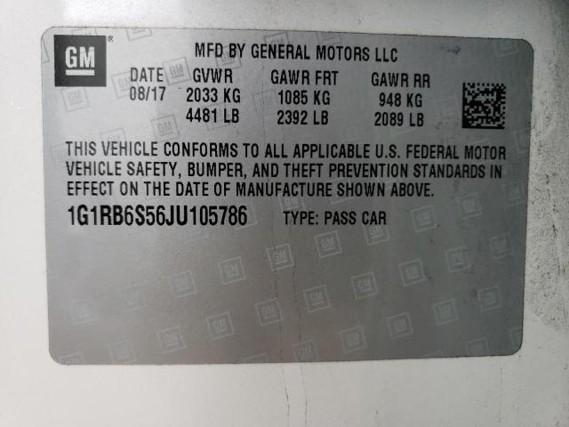 VIN 1G1RB6S56JU105786 2018 Chevrolet Volt, Premier no.12