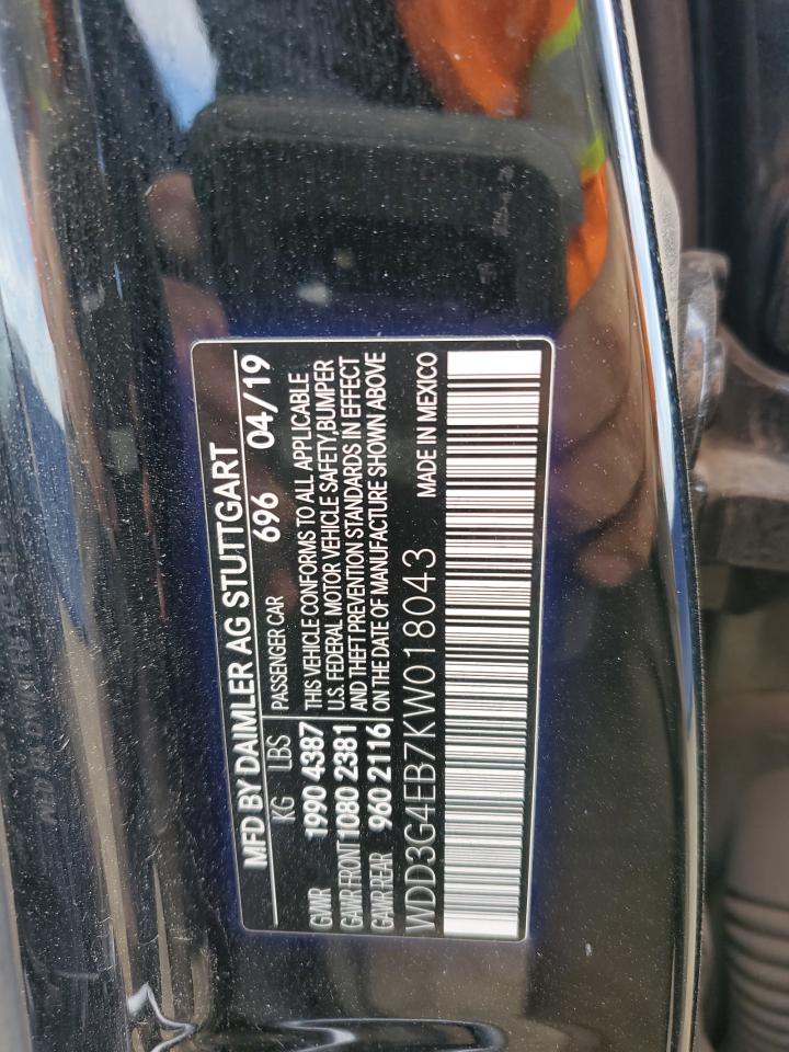 2019 Mercedes-Benz A 220 vin: WDD3G4EB7KW018043