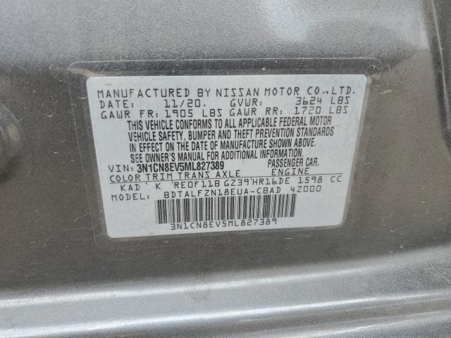 2021 Nissan Versa Sv VIN: 3N1CN8EV5ML827389 Lot: 51482924