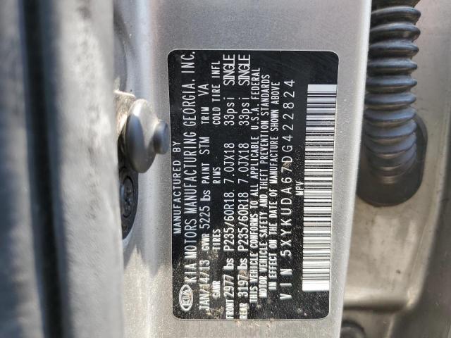 2013 Kia Sorento Ex VIN: 5XYKUDA67DG422824 Lot: 52365974