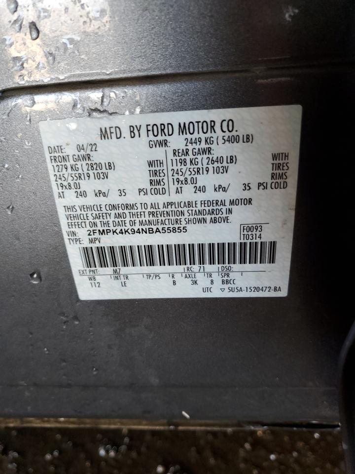 2FMPK4K94NBA55855 2022 Ford Edge Titanium