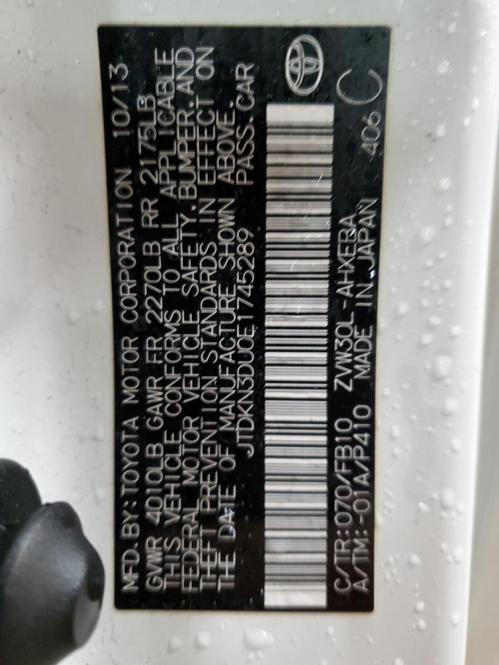 JTDKN3DU0E1745289 2014 Toyota Prius