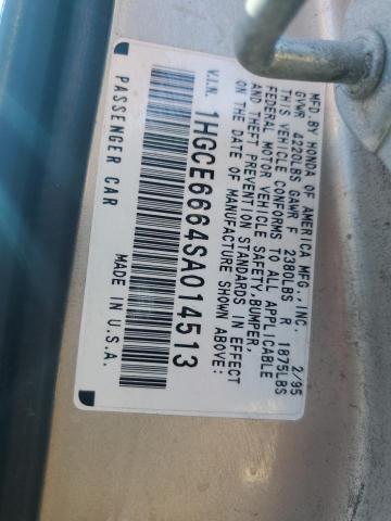 1995 Honda Accord Ex VIN: 1HGCE6664SA014513 Lot: 49784344