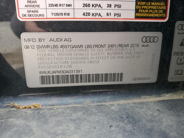 2013 Audi A3 Premium Plus VIN: WAUKJAFM3DA031391 Lot: 52518844