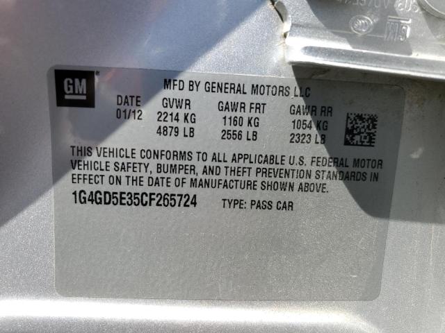 2012 Buick Lacrosse Premium VIN: 1G4GD5E35CF265724 Lot: 52077054