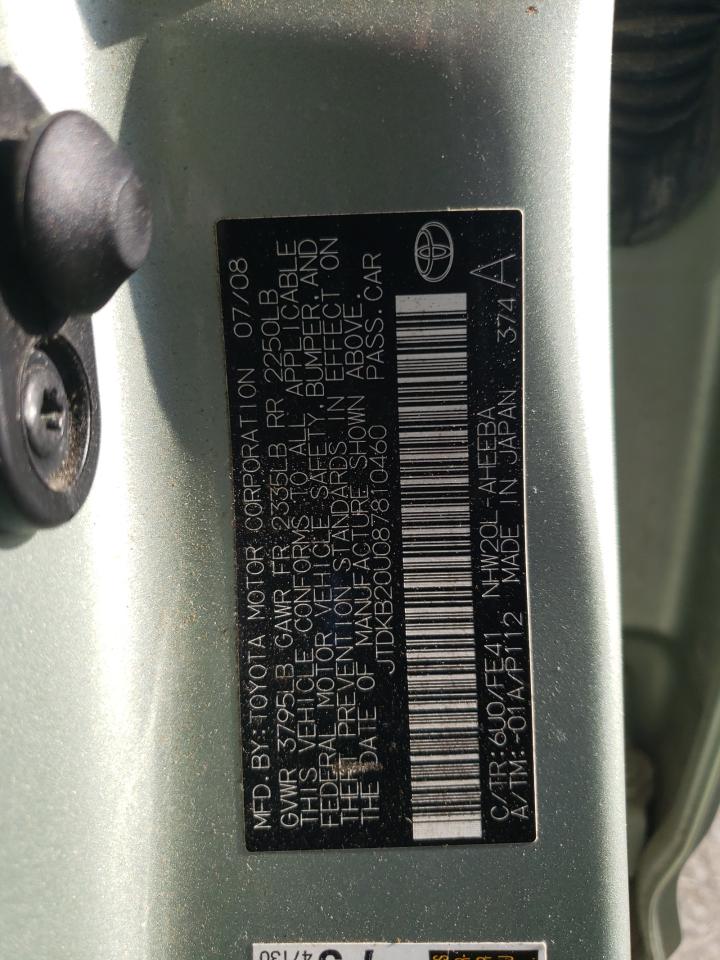 JTDKB20U087810460 2008 Toyota Prius