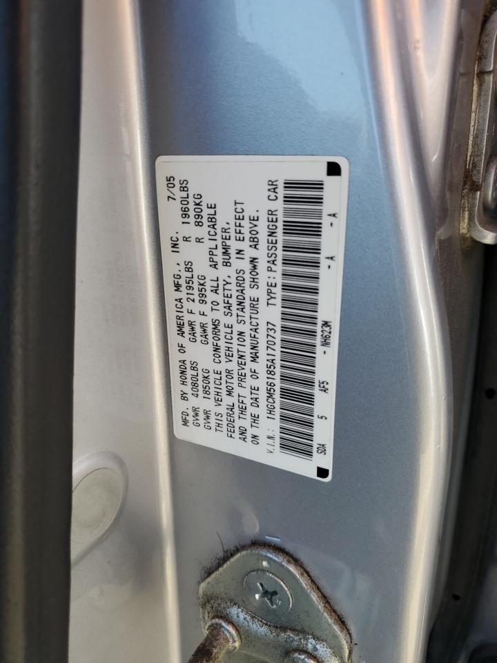 1HGCM56185A170737 2005 Honda Accord Dx