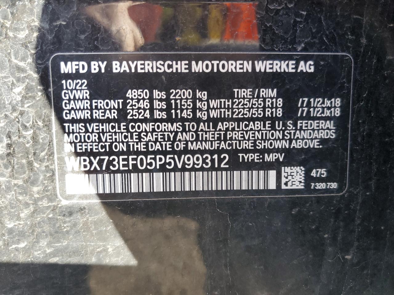 2023 BMW X1 xDrive28I vin: WBX73EF05P5V99312