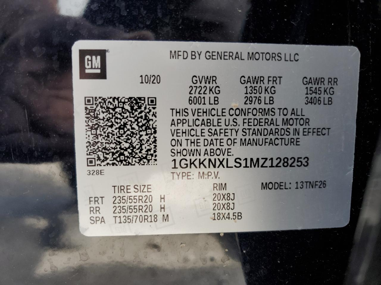 1GKKNXLS1MZ128253 2021 GMC Acadia Denali