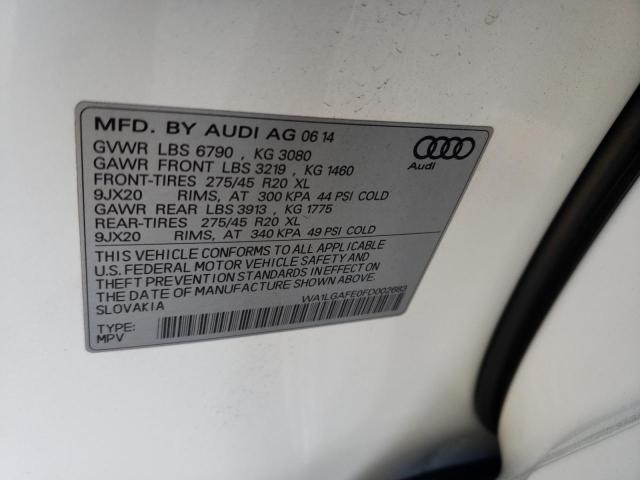 2015 Audi Q7 Premium Plus VIN: WA1LGAFE0FD002683 Lot: 49647394