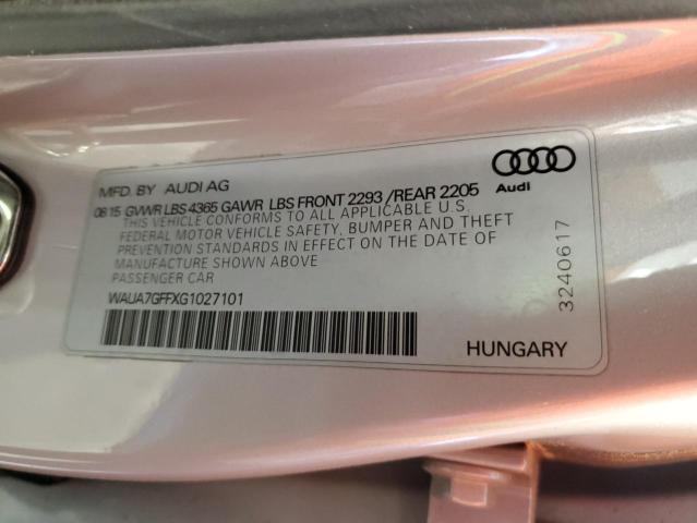 2016 Audi A3 Premium VIN: WAUA7GFFXG1027101 Lot: 50882964