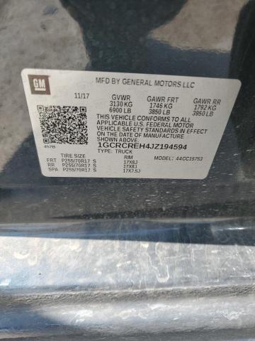 2018 Chevrolet Silverado C1500 Lt VIN: 1GCRCREH4JZ194594 Lot: 52033984