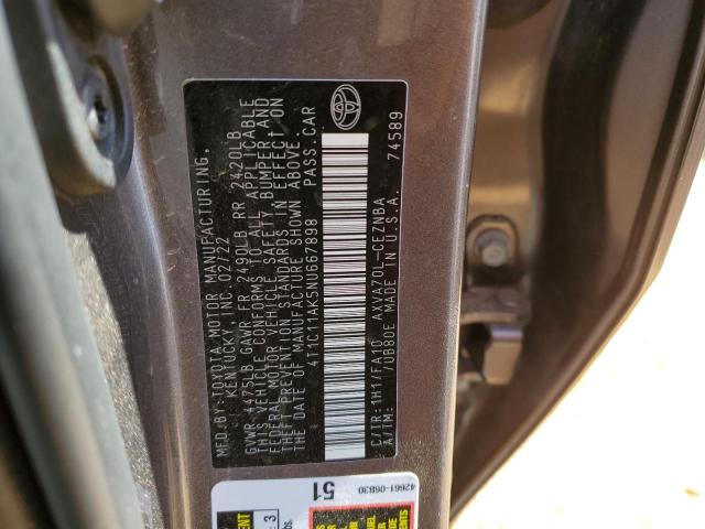 2022 TOYOTA CAMRY LE - 4T1C11AK5NU667898