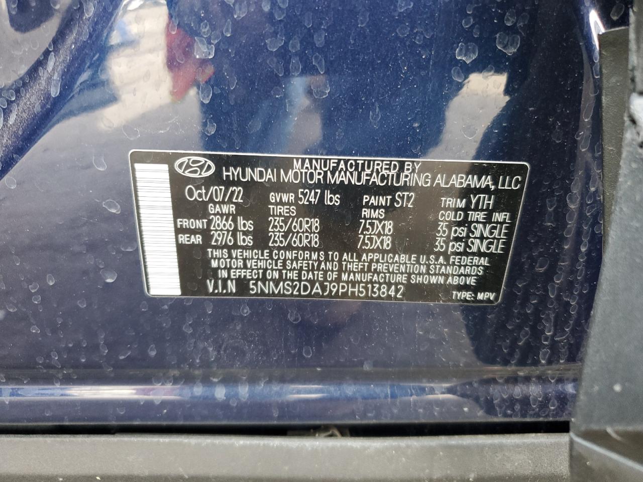 5NMS2DAJ9PH513842 2023 Hyundai Santa Fe Sel