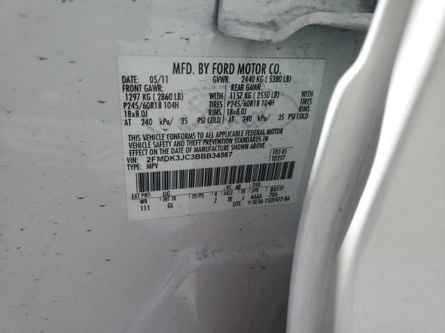 2011 Ford Edge Sel VIN: 2FMDK3JC3BBB34567 Lot: 50278584