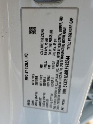2020 TESLA MODEL 3 - 5YJ3E1EA9LF745244
