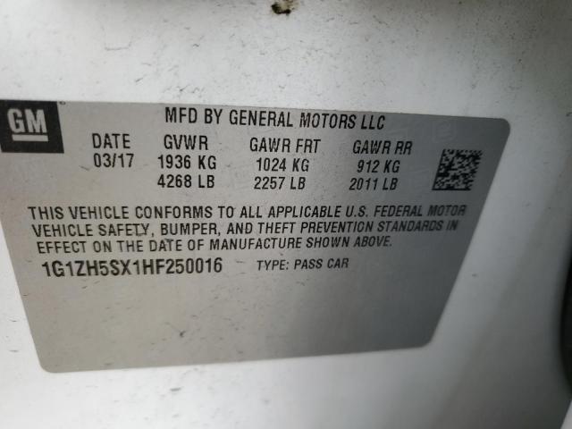 2017 CHEVROLET MALIBU PRE - 1G1ZH5SX1HF250016