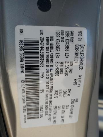 2006 Dodge Grand Caravan Sxt VIN: 2D4GP44L96R616433 Lot: 49200974