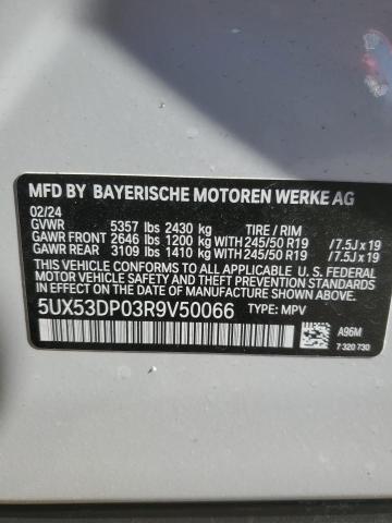 2024 BMW X3 xDrive30I VIN: 5UX53DP03R9V50066 Lot: 50141044