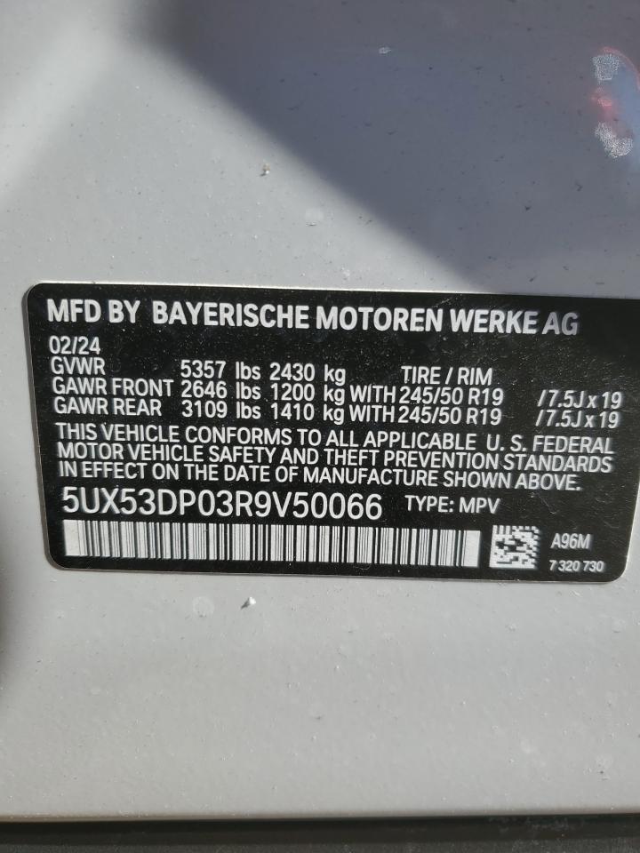 5UX53DP03R9V50066 2024 BMW X3 xDrive30I