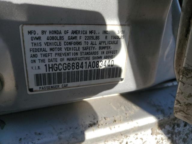 2001 Honda Accord Ex VIN: 1HGCG66841A083440 Lot: 52206884