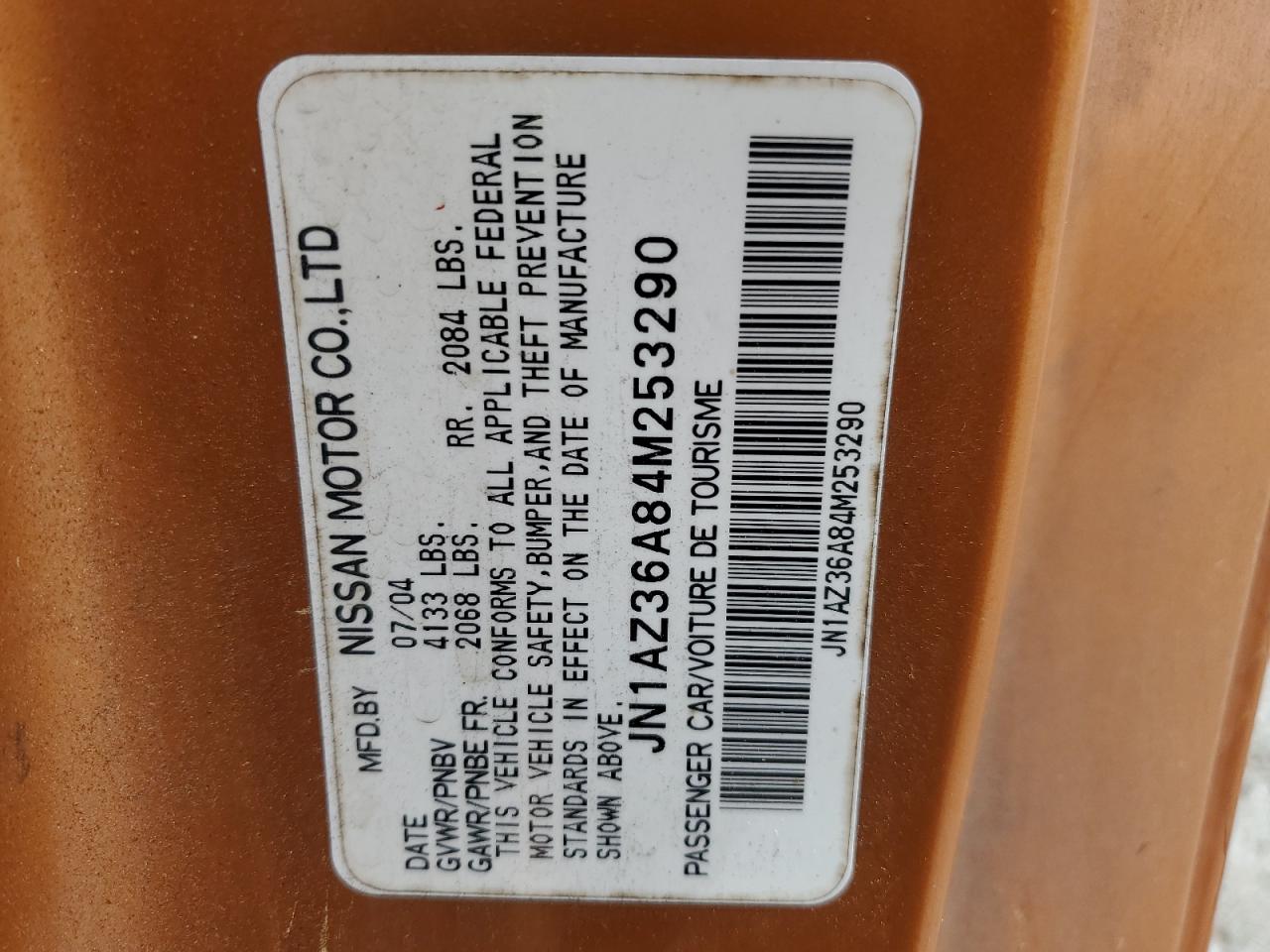 JN1AZ36A84M253290 2004 Nissan 350Z Roadster