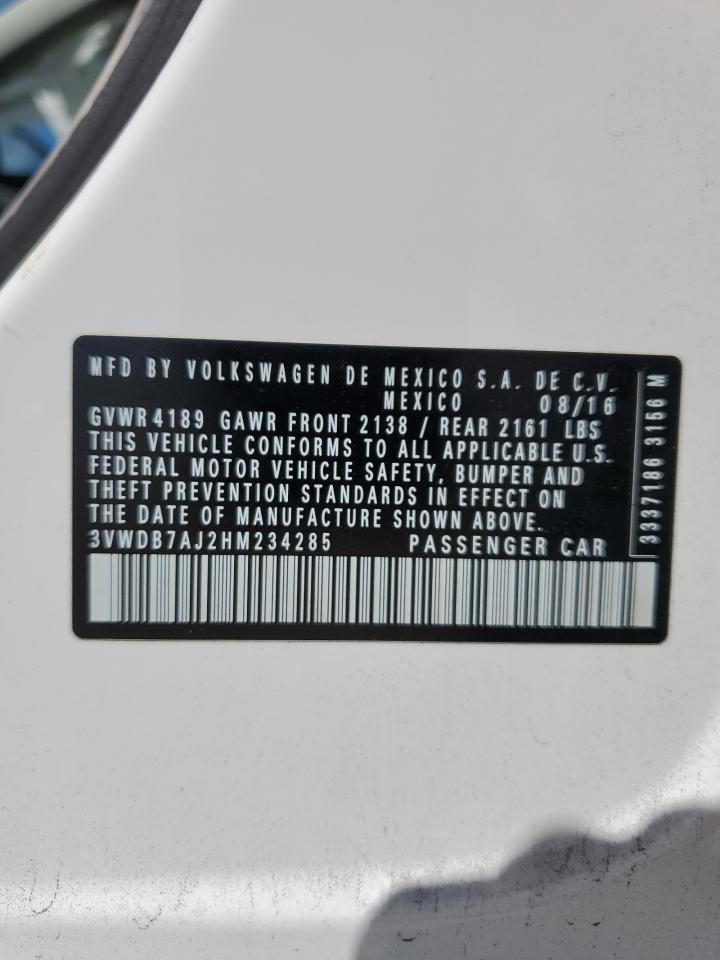 3VWDB7AJ2HM234285 2017 Volkswagen Jetta Se