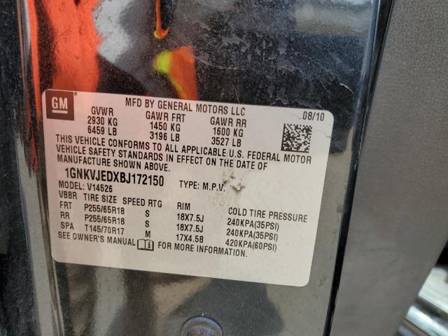 2011 Chevrolet Traverse Lt VIN: 1GNKVJEDXBJ172150 Lot: 51714334