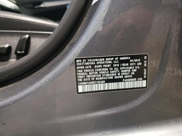 2013 Volkswagen Passat Se VIN: 1VWBH7A38DC132489 Lot: 52310964