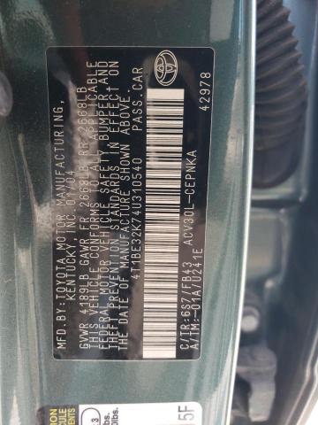 2004 Toyota Camry Le VIN: 4T1BE32K74U310540 Lot: 51345424