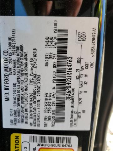 VIN 3FA6P0H93JR164763 2018 Ford Fusion, SE no.12