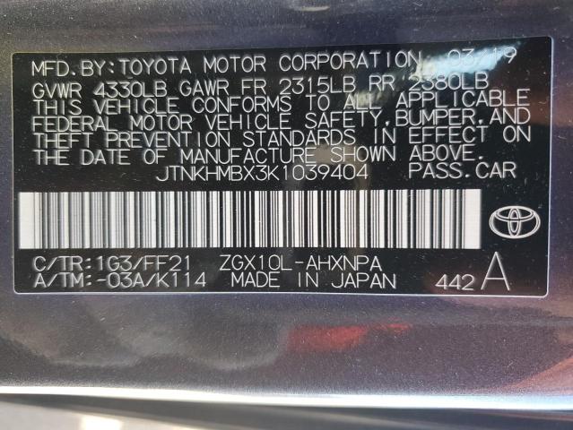 2019 Toyota C-Hr Xle VIN: JTNKHMBX3K1039404 Lot: 49566424