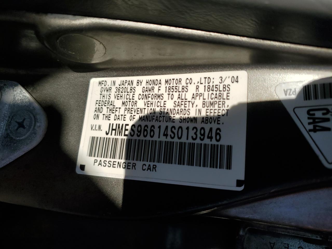 JHMES96614S013946 2004 Honda Civic Hybrid