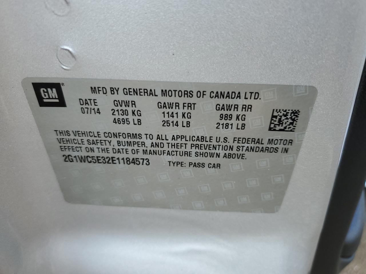 2G1WC5E32E1184573 2014 Chevrolet Impala Limited Ltz