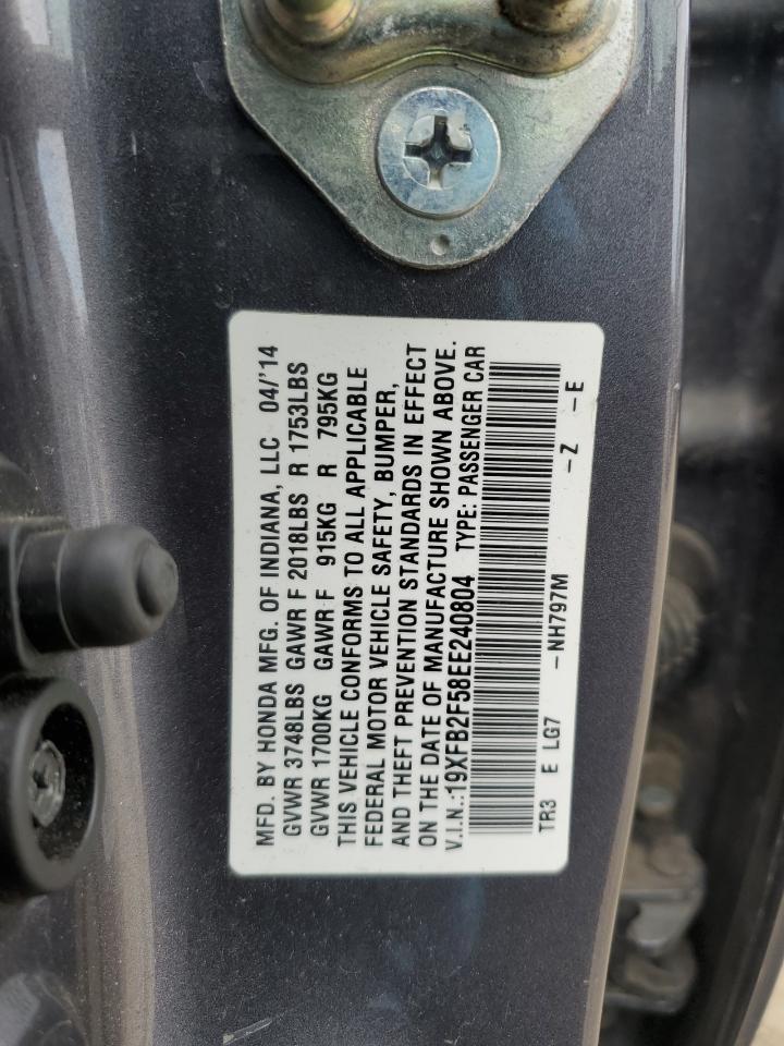 19XFB2F58EE240804 2014 Honda Civic Lx