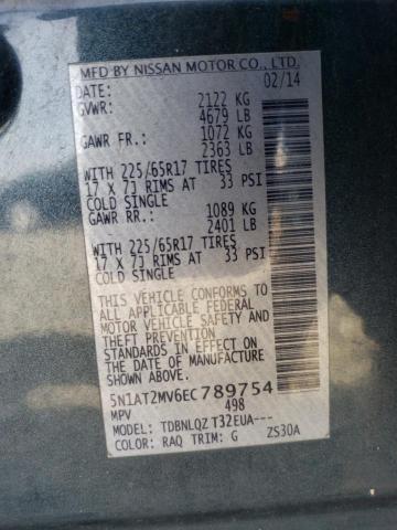 2014 Nissan Rogue S VIN: 5N1AT2MV6EC789754 Lot: 50175944