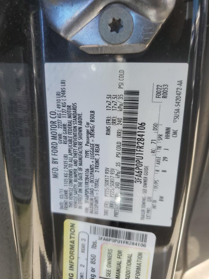 3FA6P0PU1FR284106 2015 Ford Fusion Se Phev