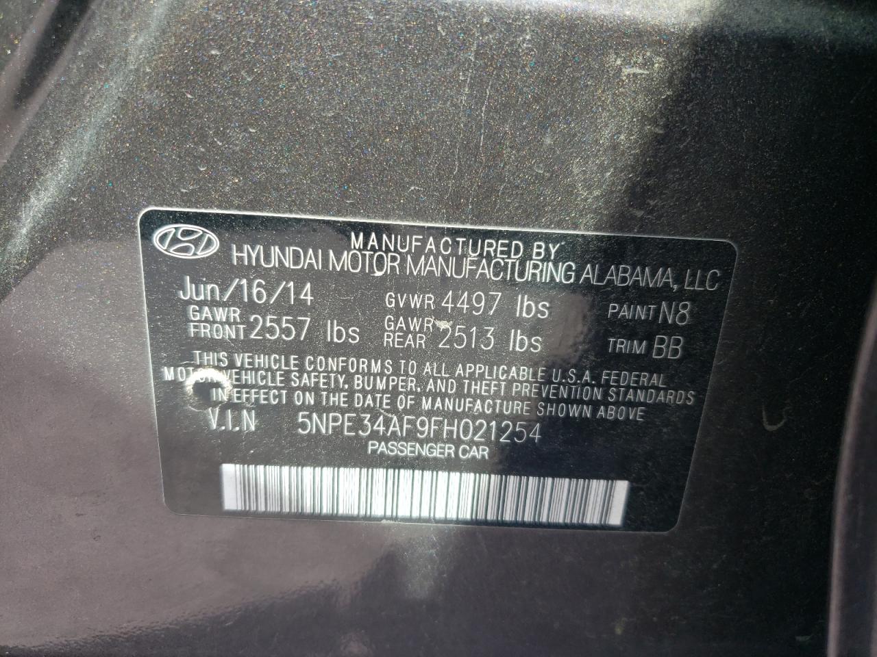 5NPE34AF9FH021254 2015 Hyundai Sonata Sport