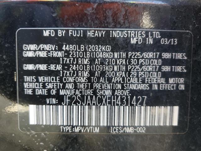 2014 Subaru Forester 2.5I VIN: JF2SJAACXEH431427 Lot: 50563474