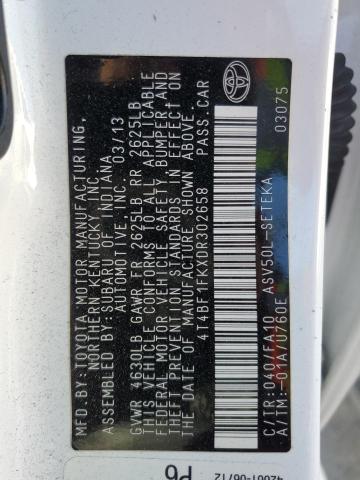 VIN 4T4BF1FKXDR302658 2013 Toyota Camry, L no.12