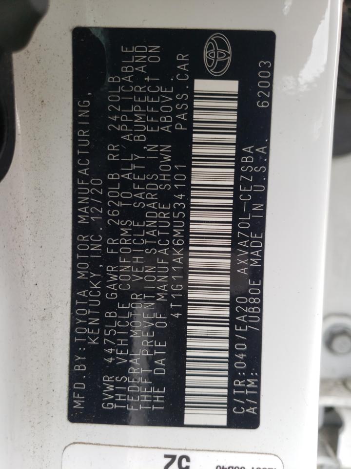 4T1G11AK6MU534101 2021 Toyota Camry Se