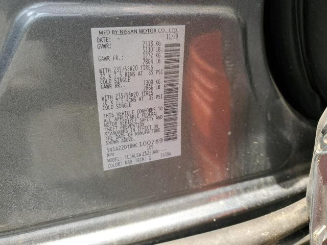 2021 Nissan Murano Platinum VIN: 5N1AZ2DJ8MC100789 Lot: 50313124