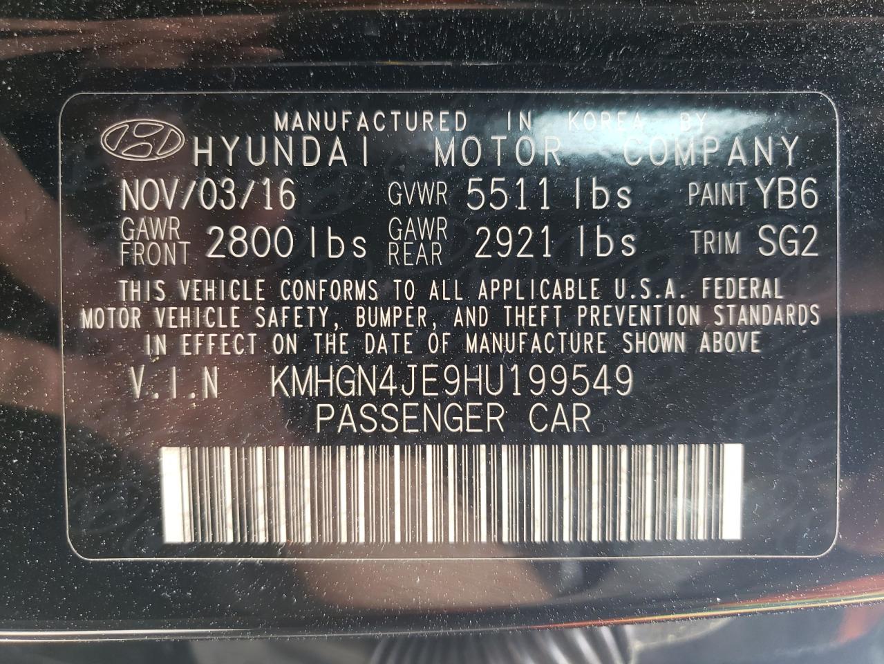 KMHGN4JE9HU199549 2017 Genesis G80 Base